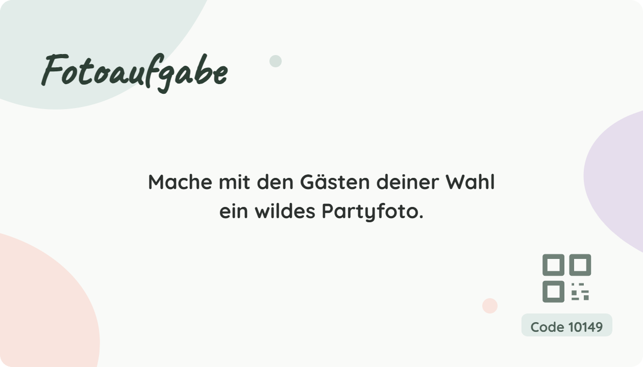 Beispiel einer Fotoaufgaben-Karte mit Code