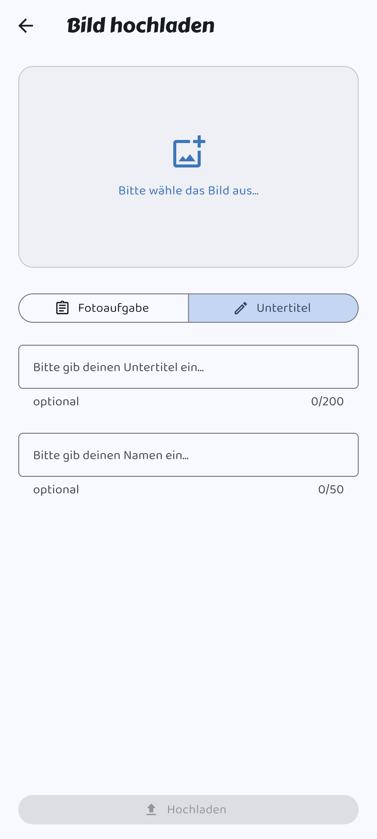 Gast lädt ein Foto in crowdgrapher hoch